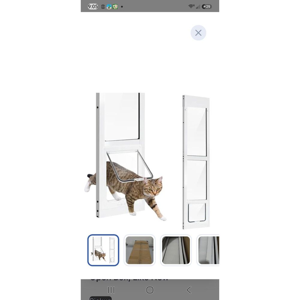 New Petoasis Cat Door for Sliding Glass Door, Fits 92-1/4" to 96-1/2", Upgraded